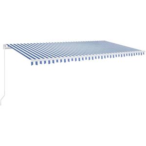 Markise Manuell Einziehbar 600x350 cm Blau und Weiß Vidaxl