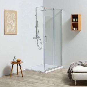 Seitenwand Für Ausziehbare Duschkabine 80-90 Cm Aus 4Mm Glas Leo