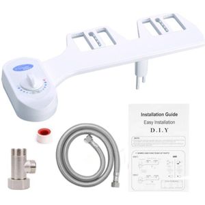 Deluxe Dusch-WC zur optimalen Intimpflege Intimdusche durch Warmwasser Funktion für Damen mit 63cm geflochtenem Schlauch, 3/8 Standard Körperreiniger