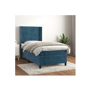Vidaxl - Boxspringbett mit Matratze Dunkelblau 80x200 cm Samt