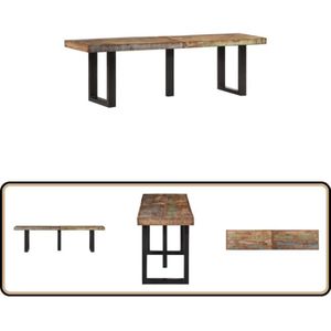 Vidaxl - Bank 160 cm Massives Altholz und Stahl - Holzbank - Industrielle Bank - Vintage Bank - Altholzbänkchen - Wohnzimmersitzplatz