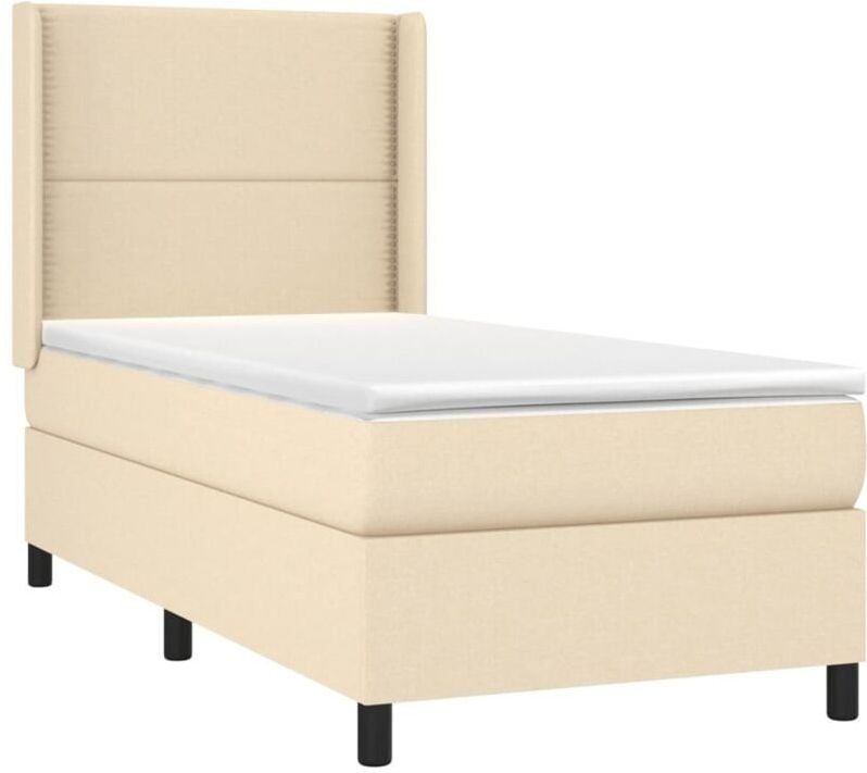 Vidaxl - Boxspringbett mit Matratze Creme 90x190 cm Stoff