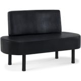 3-Sitzer Sitzbank mit Rückenlehne, 130 cm Wartebank für Friseursalon, Polsterbank mit Rückenlehne, Flurbank Schwarz, Wohnzimmerbank, Schuhbank W517