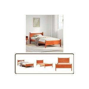 Massivholzbett ohne Matratze Wachsbraun 90x200 Kiefernholz - Vidaxl
