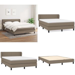 Vidaxl - Boxspringbett mit Matratze Taupe 140x190 cm Stoff - Boxspringbett - Boxspringbetten - Home & Living - Taupe