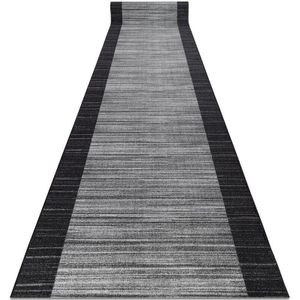 Rugsx - Läufer auf Gummi streifen 133 cm anthrazit grey 133x690 cm