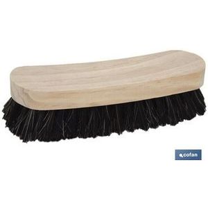 Schuhbürstenmischung aus Natur- und Synthetikborsten mit Kiefernholzgriff 16 cm