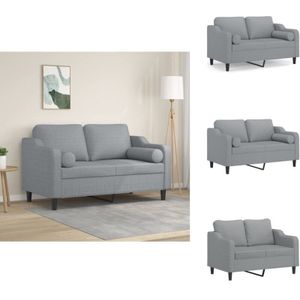 2-Sitzer-Sofa mit Zierkissen Hellgrau 120 cm Stoff - 2-Sitzer-Sofa - Wohnlandschaft - Grau Sofa - Couchtisch - Gemütliches Sofa