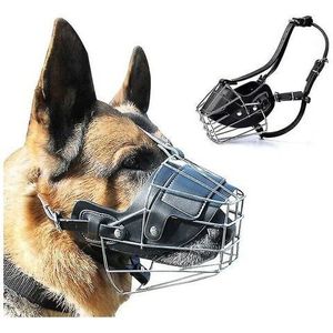 Crediri Super-Maulkorb aus Metall, Maulkorb aus Leder für große Hunde