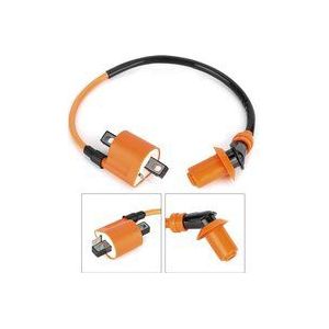 Ej.life - Modifizierte Orange-schwarze Zündspule, 6-polige A7TC-Zündkerze, Verbessert die Leistungsbeschleunigung für GY6 50CC 125CC 150CC