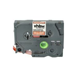 Schriftband-Kassette kompatibel mit Brother pt 1280, 1280CB, 1280BTS, 1280BT, 1280DT Etiketten-Drucker 12mm Weiß auf Orange (Kürbismuster) - Vhbw