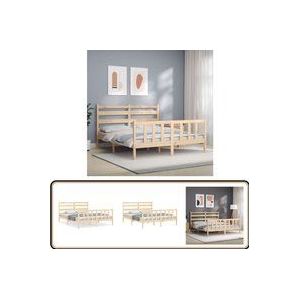 Vidaxl - Massivholzbett ohne Matratze 160x200 cm Kiefernholz - Holzbett - Kiefernholzbett - Massives Holzbett - Lattenrostbettwagen - Boxspringbett