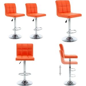 Vidaxl - Barhocker 2 Stk. Orange Kunstleder - Barhocker - Tresenhocker - Home & Living - Orange
