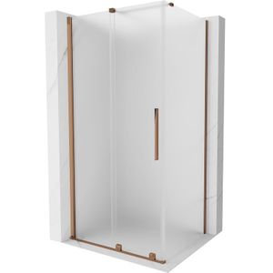 Mexen - Velar Duschkabine, Schiebetür 120 x 75 cm, Milchglas, Roségold - 871-120-075-31-55