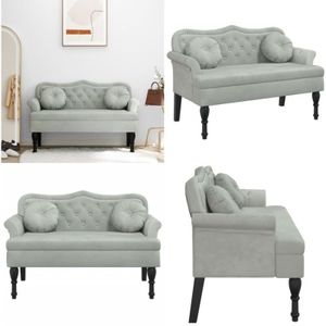 Vidaxl - Sitzbank mit Kissen Hellgrau 120,5x65x75 cm Samt - Samtsofa - Wohnzimmersofa - Couch - Sessel - Grau Sofa - Home & Living