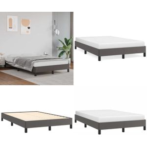 Bettgestell ohne Matratze Grau 120x190 cm Kunstleder - Bettrahmen - Schlafzimmermöbel - Kunstlederbettwäsche - Doppelbett - Boxspringbett - Home &