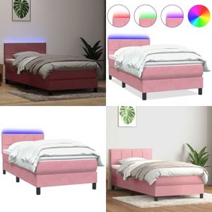 Vidaxl - Boxspringbett mit Matratze Rosa 90x210 cm Samt