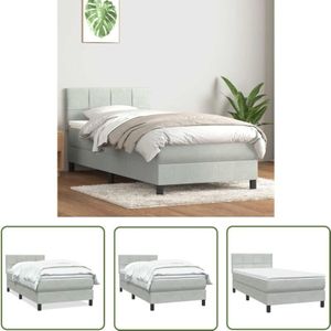 VidaXL Boxspringbett mit Matratze Hellgrau 80x210 cm Samt