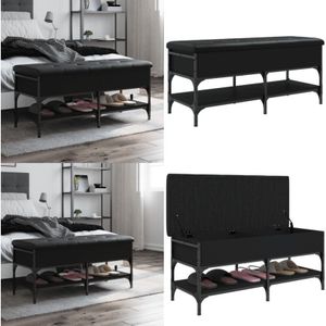 Vidaxl - Schuhbank Schwarz 102x42x45 cm Holzwerkstoff - Schuhbank - Garderobe - Eingangsbereich Möbel - Flurbank - Aufbewahrungsbox - Home & Living