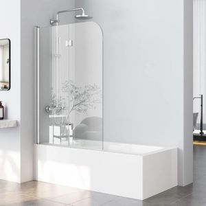 Duschwand für Badewanne 100x140 cm Badewannenaufsatz Duschwand 2-teilig Faltbar 5mm nano ESG-Sicherheitsglas Duschabtrennung Badewanne