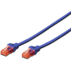 Digitus - DK-1617-050/B-BU RJ45 Netzwerkkabel, Patchkabel cat 6 u/utp 5.00 m Blau Flammwidrig, Halogen