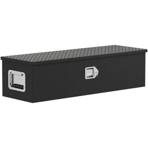 HOMCOM Werkzeugbox Aluminium 99 x 33 x 25,4 cm Werkzeugkoffer mit Metallschließen Tragegriff Schloss Schlüsseln, Organizer Werkzeugkiste Kunststoff