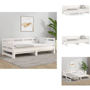 Vidaxl - Tagesbett Ausziehbar Weiß Massivholz Kiefer 2x(90x200) cm - Tagesbett - Bettsofa - Schlafsofa - Gästebett - Wohnzimmermöbel