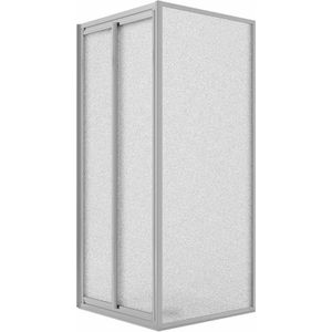 Idralite - Duschkabine eckig Saloon mit 2 Schwenktüren Strukturglas h 185 mod. Clint 70x75 cm Öff. 70