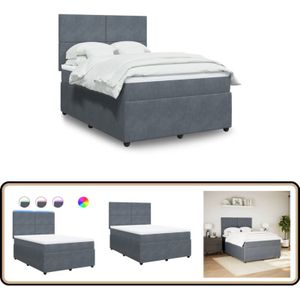 Vidaxl - Boxspringbett mit Matratze Dunkelgrau 160x200 cm Samt