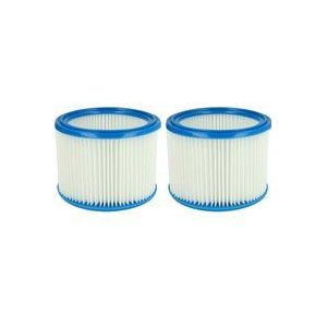 2x Faltenfilter kompatibel mit Bosch gas 19, gas 18, gas 17, gas 16, gas 15 Staubsauger - Filter, Patronenfilter, weiß blau - Vhbw