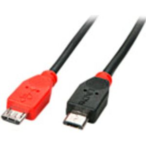 USB-Kabel usb 2.0 USB-Micro-B Stecker, USB-Micro-B Stecker 1.00 m Schwarz mit OTG-Funktion 317 - Lindy