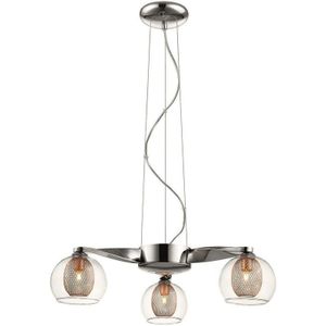 3 leichte mehrarmige Deckenanhänger Mesh Chrom, Kupfer, G9 - Spring Lighting