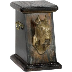 Schnauzer, Schnauzer I - Urne für Hundeasche, elegante Urne mit Statuette, Gedenkurne mit Hundebüste von Art-Dog