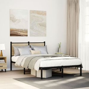 Metallbett ohne Matratze Sonoma-Eiche 120x190 cm