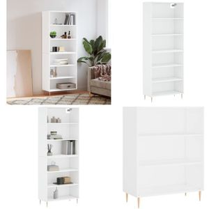 Vidaxl - Highboard Weiß 69,5x32,5x180 cm Holzwerkstoff - Sideboard - Hochschrank - Wohnzimmermöbel - Weißer Schrank - Holzwerkstoffschrank - Home &
