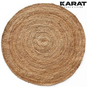 Jute-Teppich Surat Rund Handgewebt Aus Naturfasern 200 x 200 cm