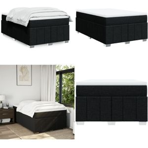 Vidaxl - Boxspringbett mit Matratze Schwarz 120x190 cm Stoff