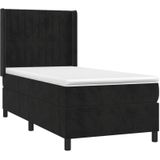 Vidaxl - Boxspringbett mit Matratze & led Schwarz 90x200 cm Samt