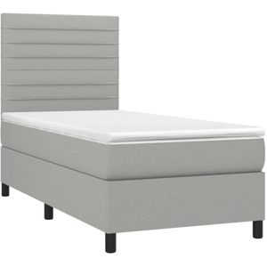 Vidaxl - Boxspringbett mit Matratze Hellgrau 90x200 cm Stoff