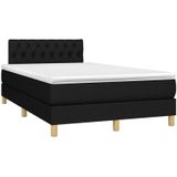 Vidaxl - Boxspringbett mit Matratze Schwarz 120x200 cm Stoff