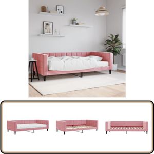 Vidaxl - Tagesbett mit Matratze Rosa 100x200 cm Samt