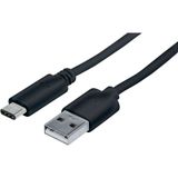 Manhattan - USB-Kabel usb 2.0 usb-c® Stecker, usb-a Stecker 1.00 m Schwarz UL-zertifiziert 353298