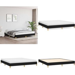 Vidaxl - Bettgestell ohne Matratze Schwarz 180x200 cm Stoff - Bettrahmen - Doppelbett - Boxspringbetten - Lattenrost - Schlafzimmermöbel - Home &
