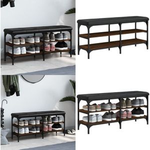 Vidaxl - Schuhbank Braun Eichen-Optik 102x32x47 cm Holzwerkstoff - Schuhschrank - Flurbank - Garderobe - Einbaubank - Beistelltisch - Home & Living