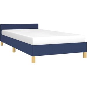 Bettgestell mit Kopfteil ohne Matratze Blau 80x200 cm Stoff Vidaxl