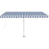 Vidaxl - Markise Manuell Einziehbar mit led 450x350 cm Blau Weiß