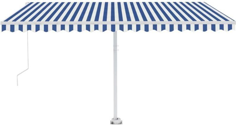 Vidaxl - Markise Manuell Einziehbar mit led 450x350 cm Blau Weiß