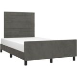 Bettgestell ohne Matratze Dunkelgrau 120x200 cm Samt vidaXL