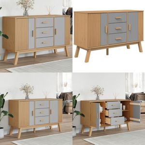 Vidaxl - Sideboard olden Grau und Braun 114x43x73,5 cm Massivholz Kiefer - Schreibtisch - Wohnzimmermöbel - Holzmöbel - Sideboard - Regal - Home &