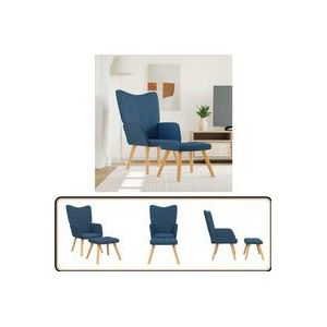 Vidaxl - Relaxsessel mit Hocker Blau Stoff - Sessel Blau - Relaxsessel - Wohnraum Dekoration - Bequemlichkeit - Stahlgestell
